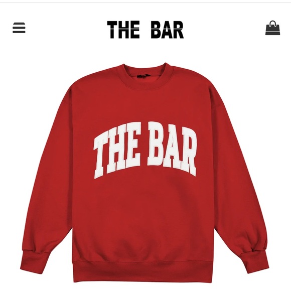 THE BAR Tops - THE BAR VARSITY SWEATSHIRT IN RUBY